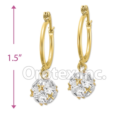 EL 290 Gold Layered CZ Long Earrings